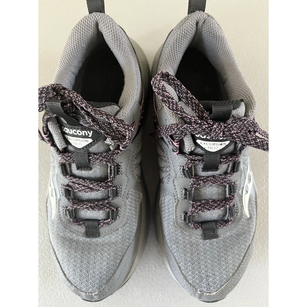 Saucony Excursion TR17 Womens 8.5W Wide Running Shoes Cinder Gray Gorpcore Y2K